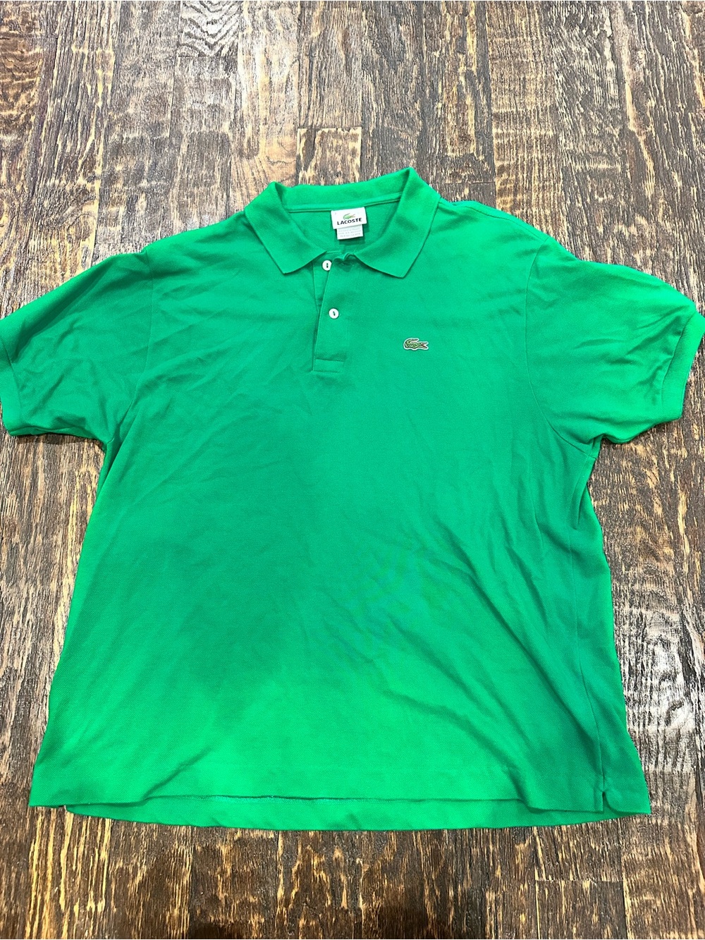 Lacoste Men's Bright Green Cotton Polo Shirt with Crocodile Logo